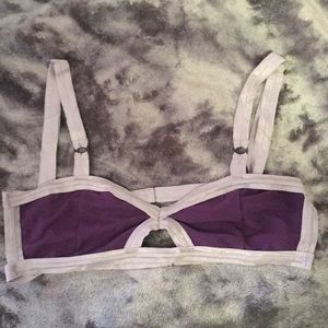 Solstice brand purple bralette with mesh